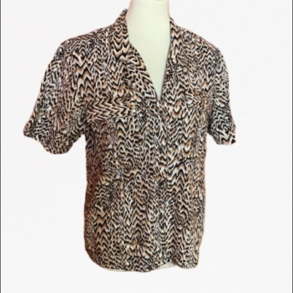 Vintage 80s tiger safari button down shirt - Picture 1 of 8